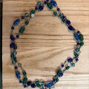 Wire-wrapped Glass Beaded Necklace